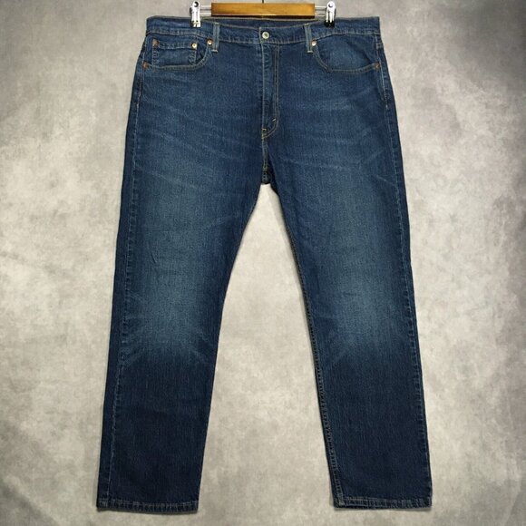 Levis Mens 502 Taper Fit Blue Jeans size 40x30 Stretch Denim Pants Copper Rivets - Picture 3 of 13